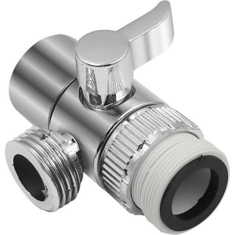 Inverseur De Douche 3 Voies - Robinet Diverter En Laiton Chromé - Pour Cuisine Et Salle De Bain - 1 Pièce (1/4)