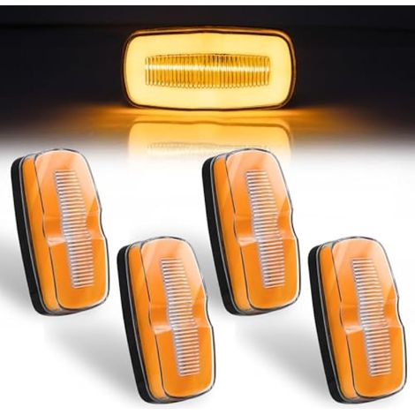 4PCS Feux de Gabarit Jaune, Feux Gabarit LED 24V Feu de Gabarit Remorque pour Remorque Camion RV Caravan Bus Bateaux (1/5)