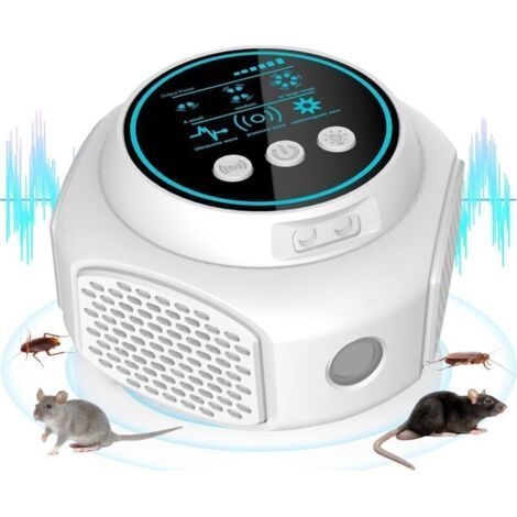 Powerful Ultrasonic Mice and Rat Repellent, 360° Ultrasonic Rodent Repellent 3 Modes Anti Mouse Mice Repellent, 300 M² Wide Range Ultrasonic Rodent Repellent for Mice Rat Spider Moth Ant (1/5)