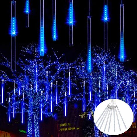 Guirlande Météore Pluie LED - 8 Tubes 30 cm - 144 LED SMD2835 - Étanche IP65 - Décoration Extérieure Intérieure Noël Mariage Fête - Lot de 1 (1/5)
