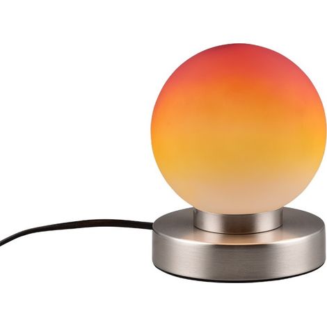 PRINZ II LAMPADA ACCIAIO E SFERA COLORATA ARANCIONE H 15CM 1 LUCE ATTACCO E14 (1/3)