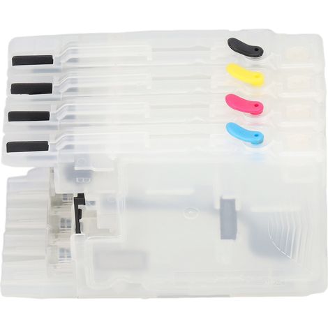 4 kompatible Tintenpatronen, Nachfüllpackung, Ersatzpatronen Schwarz, Cyan, Magenta, Gelb, 4er-Pack für Tintenstrahldrucker (1/5)