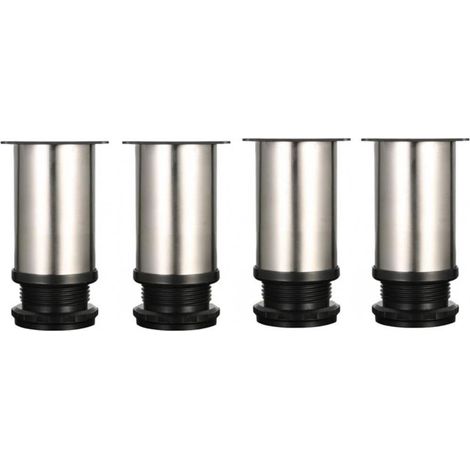 4 Pieds Reglables Inox 80mm Hauteur pour Tables Meubles (1/4)