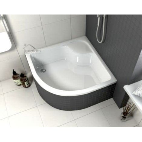 ECOLAM Receveur de douche profond Doris 90x90 cm hauteur: 41 cm, profondeur: 28 cm  pieds et siphon Click Clack incl  Receveur de douche blanc acrylique (1/5)