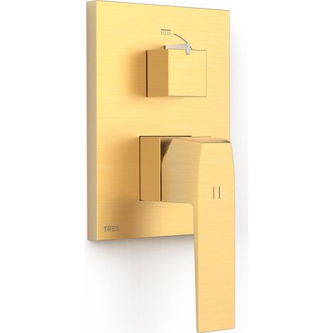 TRES 20228110OM RAPID-BOX Pieza Vista para Caja Empotrada de 2 Vías Color Oro Mate 24K - ref: 20228110OM