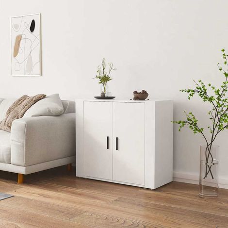 Buffet - Armoire de rangement Enfilade Blanc 80x33x70 cm Bois d'ingénierie BV522989 - BonneVie (1/5)
