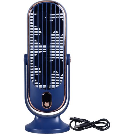 Ventilateur de tour de Table, prise USB Portable, moteur sans balais silencieux à 5 vitesses, pour voiture et maison, bleu (1/5)