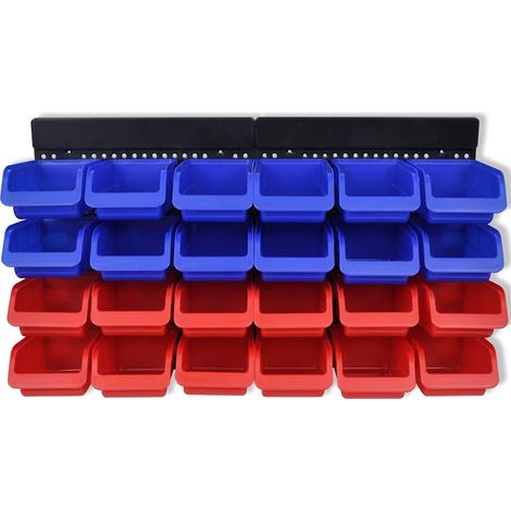 Maison Exclusive - Werkstattboxen für die Wand Blau und Rot (2 Au (1/5)