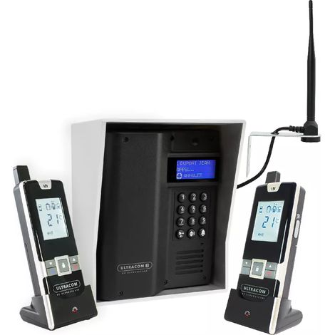Interphone 600m autonome sans-fil - UltraCOM3 visière argentée + 2 combinés + antenne : "contourner obstacle / pilier" (1/5)