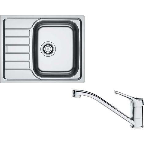 Franke Colonnes - Set de cuisine N102, évier en inox SKN 611-62 et robinet FB 250.031, chrome 101.0731.382