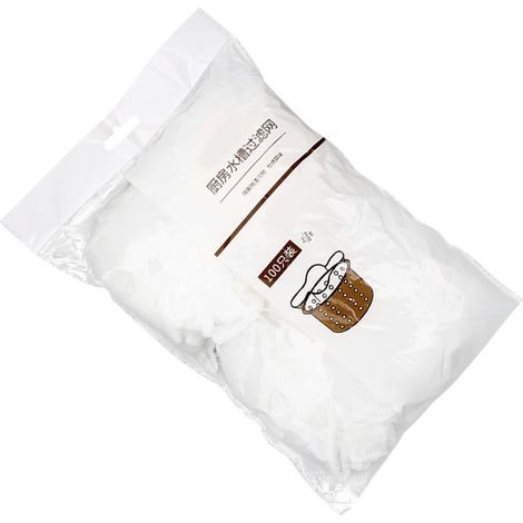100 pièces sacs filtres pour évier cuisine polyesters jetables anti-bouchon maille élastique (1/5)