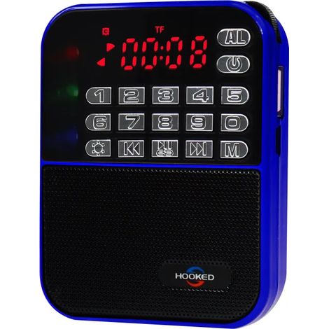 (Bleu) Radio de poche Super Bass avec Bluetooth, radio AM/FM et autres fonctions, batterie 2000mAh.