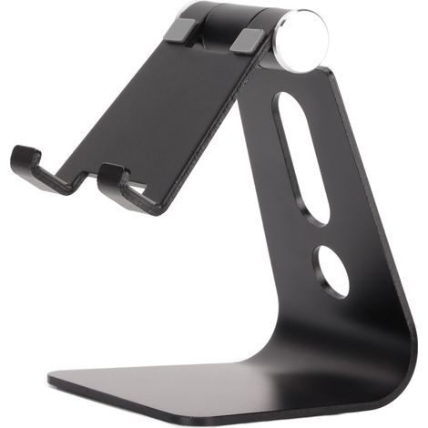 Tablet-Ständer aus Aluminiumlegierung, integriertes Design, mehrfache Winkelverstellung, platzsparend für den Schreibtisch, auch als Handy-Ständer geeignet.
