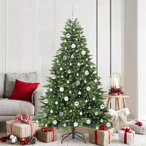 Künstlicher Weihnachtsbaum mit 300 LEDs Grün 180 cm PE und PVC