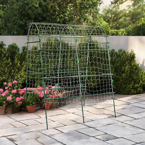 Treillis vert en acier pour plantes grimpantes 144 x 167 x 206 cm (1/5)
