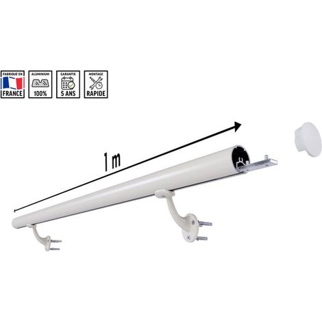 Kit Main Courante / Rampe d'Escalier Aluminium Blanc 1m Made in France ORIAL