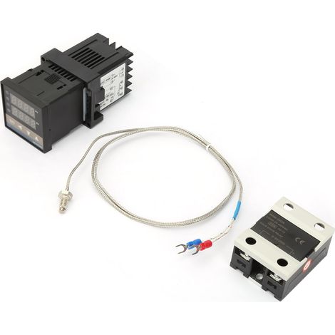Kit de régulateur de température numérique PID avec alarme LED, 0-1300 °C, 110-240 V CA (1/5)