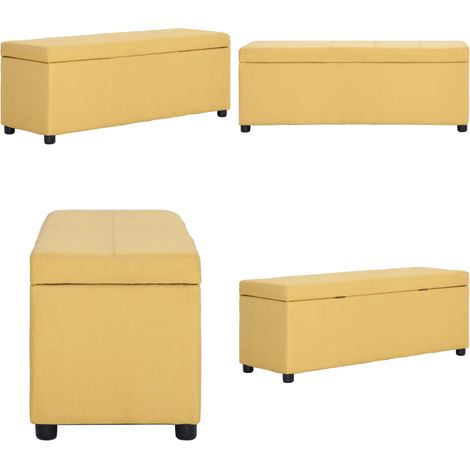 vidaXL Bank mit Staufach 116 cm Gelb Polyester (1/5)
