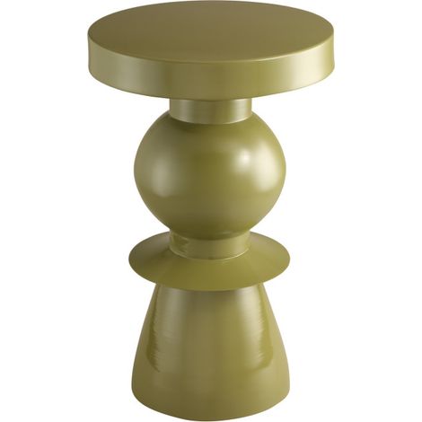 Table d'appoint ronde en aluminium ø32,5cm - Vert olive - LENA (1/5)