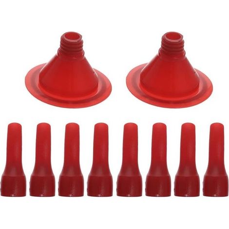 Juego de 10 boquillas para calafateo, 8 boquillas planas curvas tipo pistola de salchicha y 2 bases, puntas de sellador cónicas de varios tamaños.