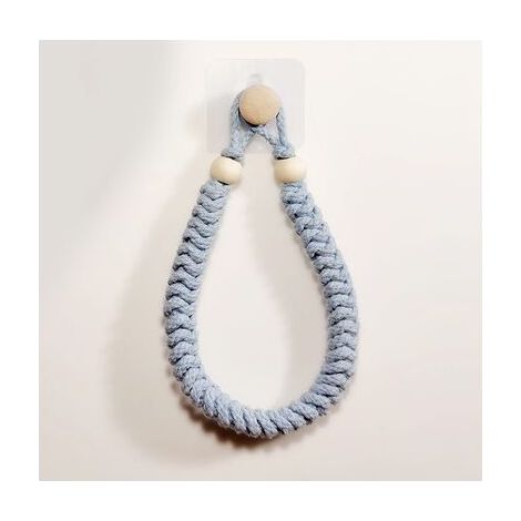 1 porte-serviettes (gris clair) Porte-papier toilette en corde Porte-papier toilette rétro Porte-serviettes en corde de jute en bois pour salle de bain Cuisine (1/4)