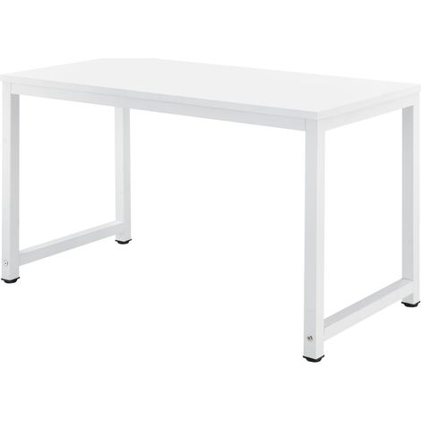 Escritorio regulable puesto de trabajo mesa de madera de melamina 120 cm blanco 030001162