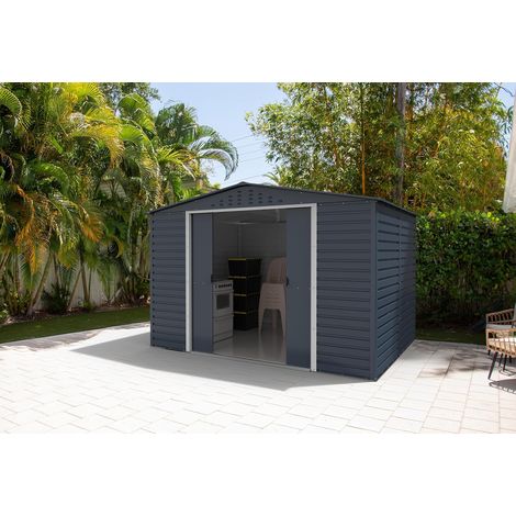 CASETA COBERTIZO METAL JARDIN ALPINE 8X6 ANTRACITA DURAMAX (1/5)