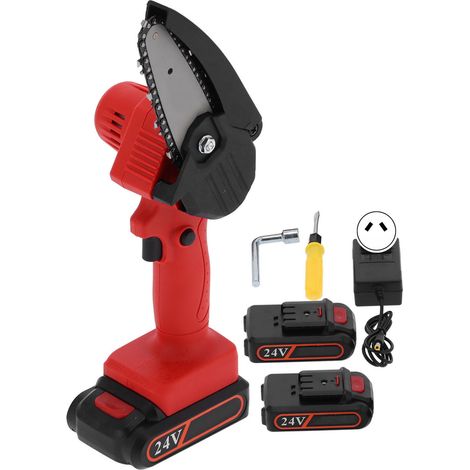 Scie électrique mini FYD-003 rouge, tronçonneuse rechargeable pour jardinage et menuiserie, outils de coupe de bois, prise AU 110-240V (1/5)