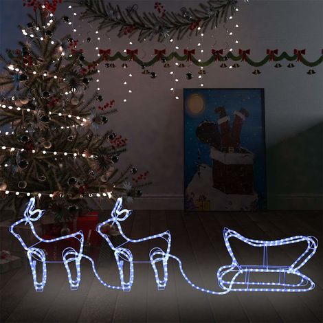 Decoración navideña para jardín renos y trineo 576 LEDs vidaXL (1/2)