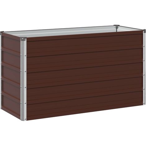 Raised Garden Bed Brown 100 x 40 x 55 cm cold-rolled steel vidaXL