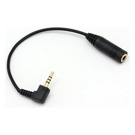 Cable audio estereo jack 2.5 macho 4 pin a jack 3.5 hembra 0.15 M Negro (1/4)