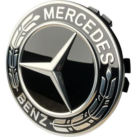 Pour Mercedes-Benz - Compatible avec les enjoliveurs de la série Benz75mm Couronne de laurier étoilée Noir