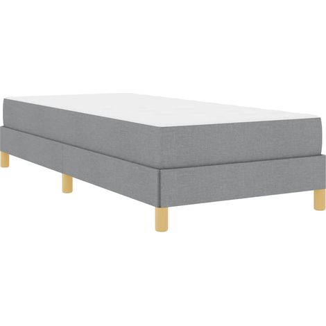 Lit simple，Lit adulte，Lit à ressorts Taupe, marron 90 x 200 cm Tissu, Bois Engineered (1/5)