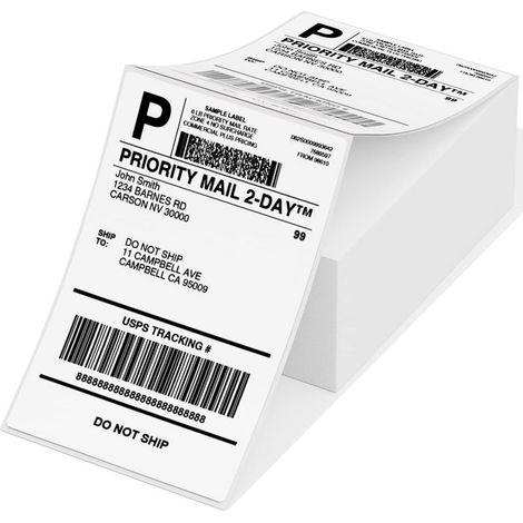 Etiquetas térmicas autoadhesivas de 4" x 6", etiquetas de envío, compatibles con impresoras térmicas de escritorio, compatibles con impresoras 241bt y 520bt (500 etiquetas blancas) (1/5)
