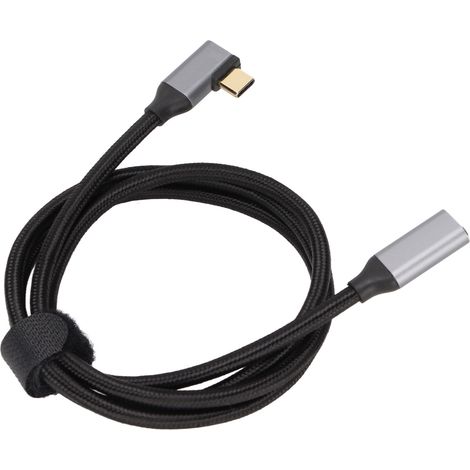 Câble d'extension USB 3.1 Type C mâle vers femelle Gen 2, coudé à 90°, 4K 100 W PD 5 A, 1 m (1/5)