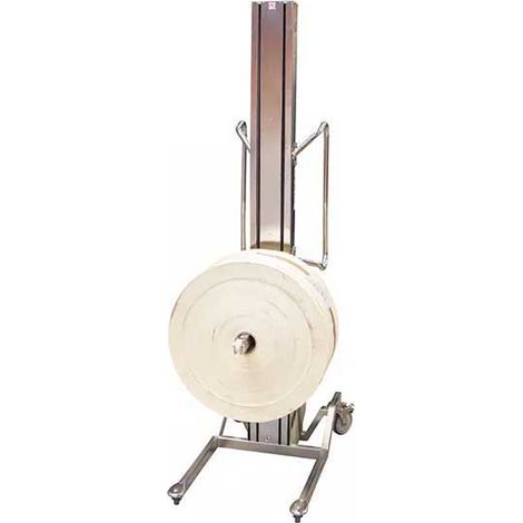 Chariot porte bobine inox semi électrique - Hauteur 1600mm - Capacité 150kg - Axe bobine Ø53mm - 855009559-E