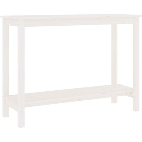 Maison Exclusive - Tavolo Consolle Bianco 110x40x80 cm in Legno Massello di Pino (1/5)