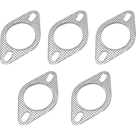5 pièces de collecteur d'échappement en alliage d'aluminium de 2,5 pouces, joint de bride de collecteur, 2 boulons (1/5)
