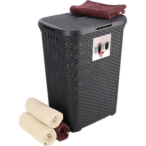 CESTINO PER LA BIANCHERIA 60L CURVER GRIGIO SCURO (1/5)