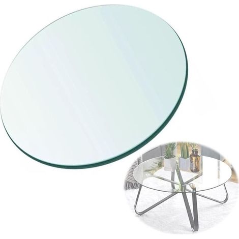 600 mm Round Tischplatte aus gehärtetem Glas (1/4)
