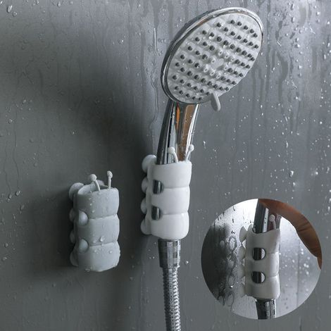 Support de pommeau de douche à ventouse, support mural pour tuyau de douche, support de pommeau de douche pour baignoire, 7,5 x 4 cm, lot de 5