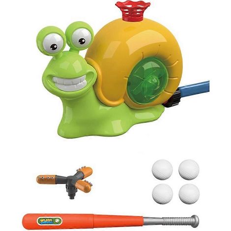Jouet de baseball arroseur d'eau pour enfants, jouet d'extérieur 2 en 1 en forme d'escargot avec 2 têtes d'arrosage pour garçons et filles (1/5)