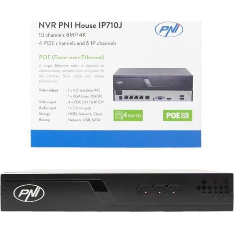 Enregistreur vidéo - PNI House - IP710J - 10 canaux - 4K - IA avancées (1/4)