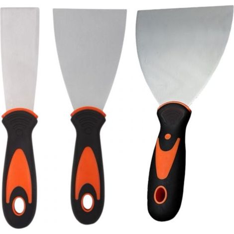 Set 3 Spatole in Acciaio Inox  50mm, 75mm, 100mmSpatole per Stucco Raschietto per Carta da Parati Intonaco GS-36175