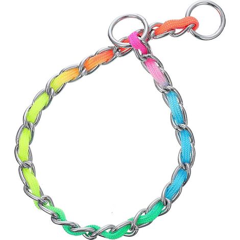 Regenbogenfarbenes Hundehalsband-Geschirr zum Ziehen mit 1 Stück strapazierfähigem Nylonband (1/5)