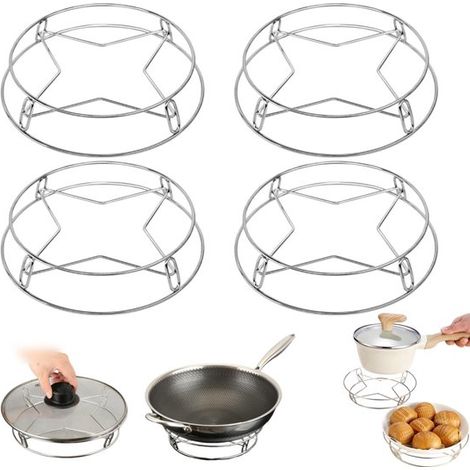 Grilles de protection pour casseroles lot de 4 - supports inox 20 x 4 cm (1/5)