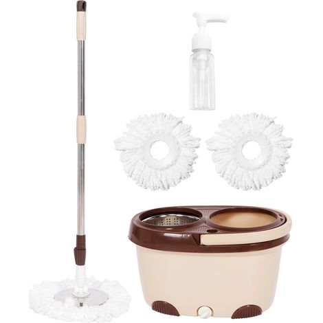 Système de Nettoyage Sol Mop Rotatif 360° Acier Inoxydable 304 Tête Microfibre Douce (1/5)