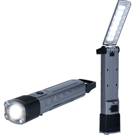 Lampes de Travail LED, 6 Modes d’Éclairage, avec Base Magnétique et Crochet Intégré, Baladeuse LED COB Rechargeable Ultra Lumineuse pour Garage, Camping et Urgences (1/5)