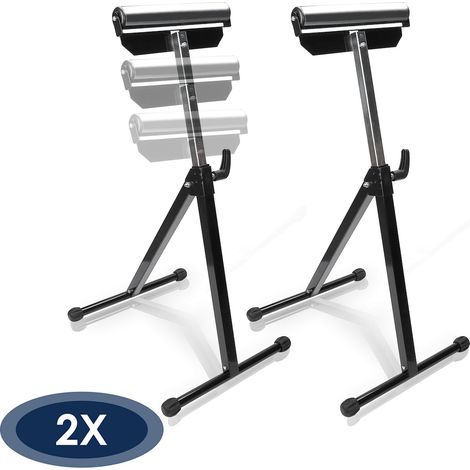2x Carrelli da officina con supporto a rulli regolabile in altezza da 68 a 108 cm, cavalletti pieghevoli, fino a 60 kg