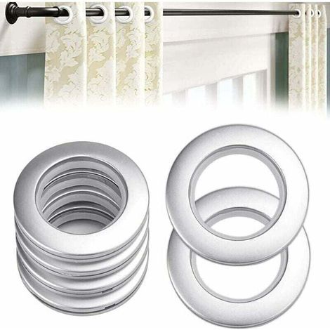 YMYNY 50 Stück Gardinenringe aus Edelstahl, 40 mm, Edelstahlring, Gardinenstangenring, Silber (1/4)